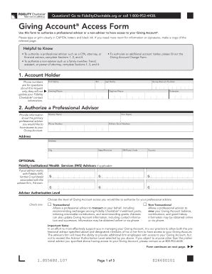 fidelity charitable gift fund forms